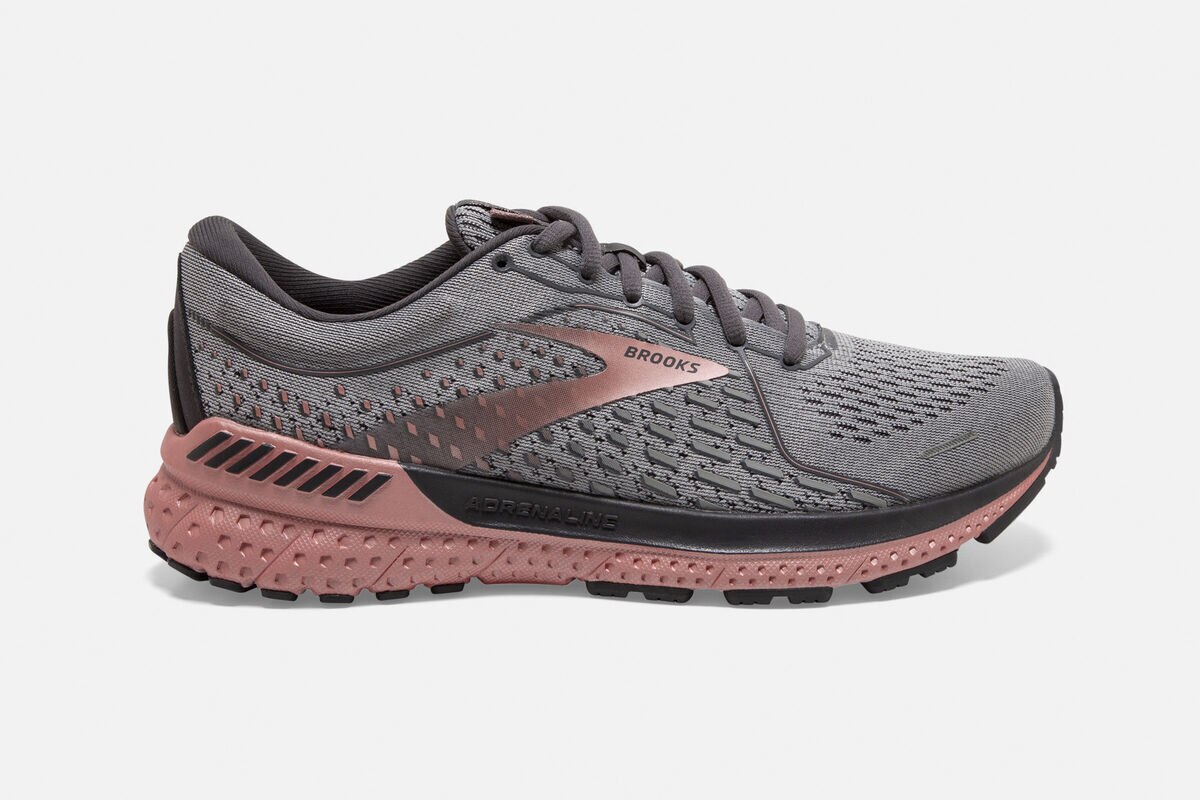 Brooks adrenaline gts 18 2025 grey ebony rose gold